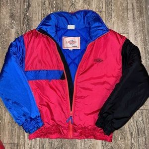 Vintage Edelweiss Skiwear Ski Snowboard Winter Jacket Pink Black Blue Mens Small